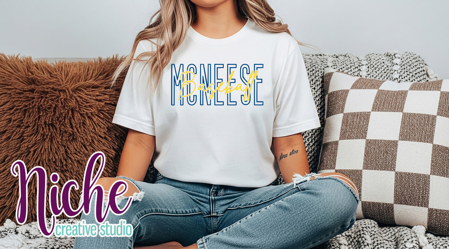 -MCN597 McNeese Baseball Stacked Decal