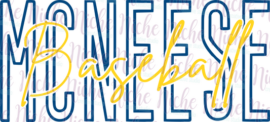 -MCN597 McNeese Baseball Stacked Decal