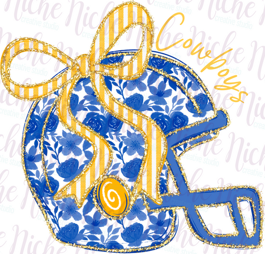 -MCN8271 Floral Helmet Cowboys Decal