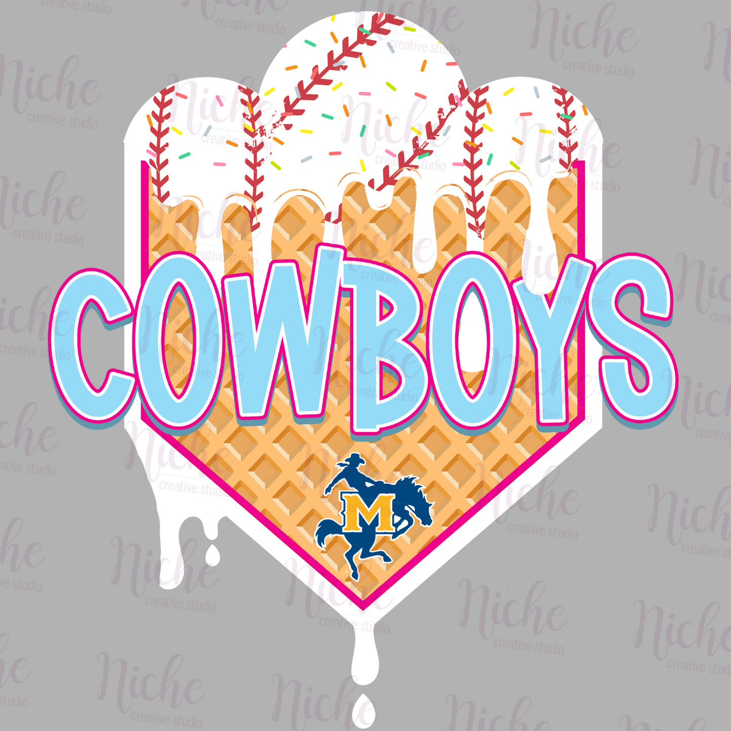 -MCN8275 Cowboys Waffle Drip Plate Decal