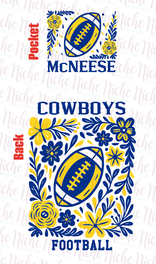-MCN8277 **Combo** Floral Football McNeese Decal
