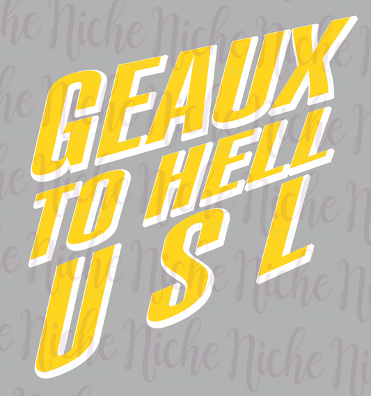-MCN8298 Geaux to Hell USL No Hat Decal