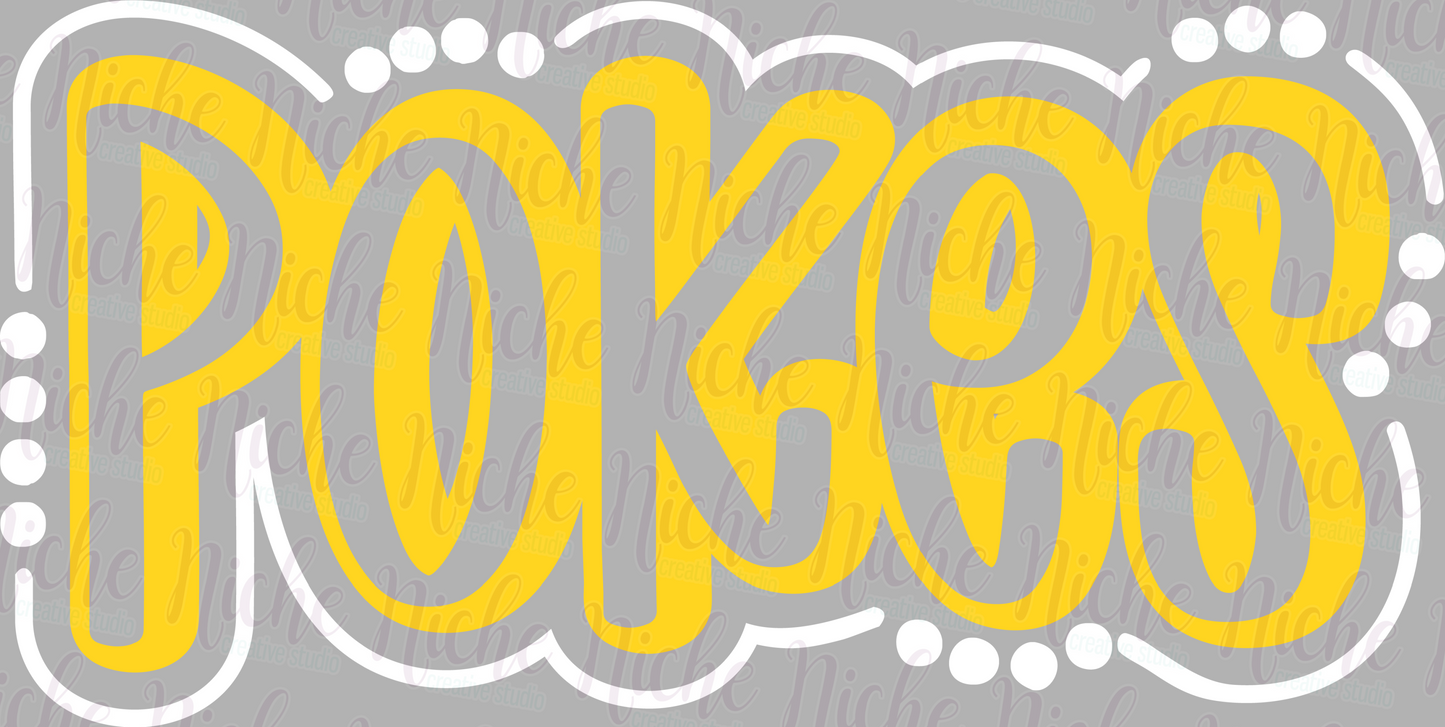 -MCN8309 Pokes Yellow and White Doodle Decal