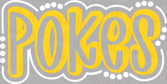 -MCN8309 Pokes Yellow and White Doodle Decal