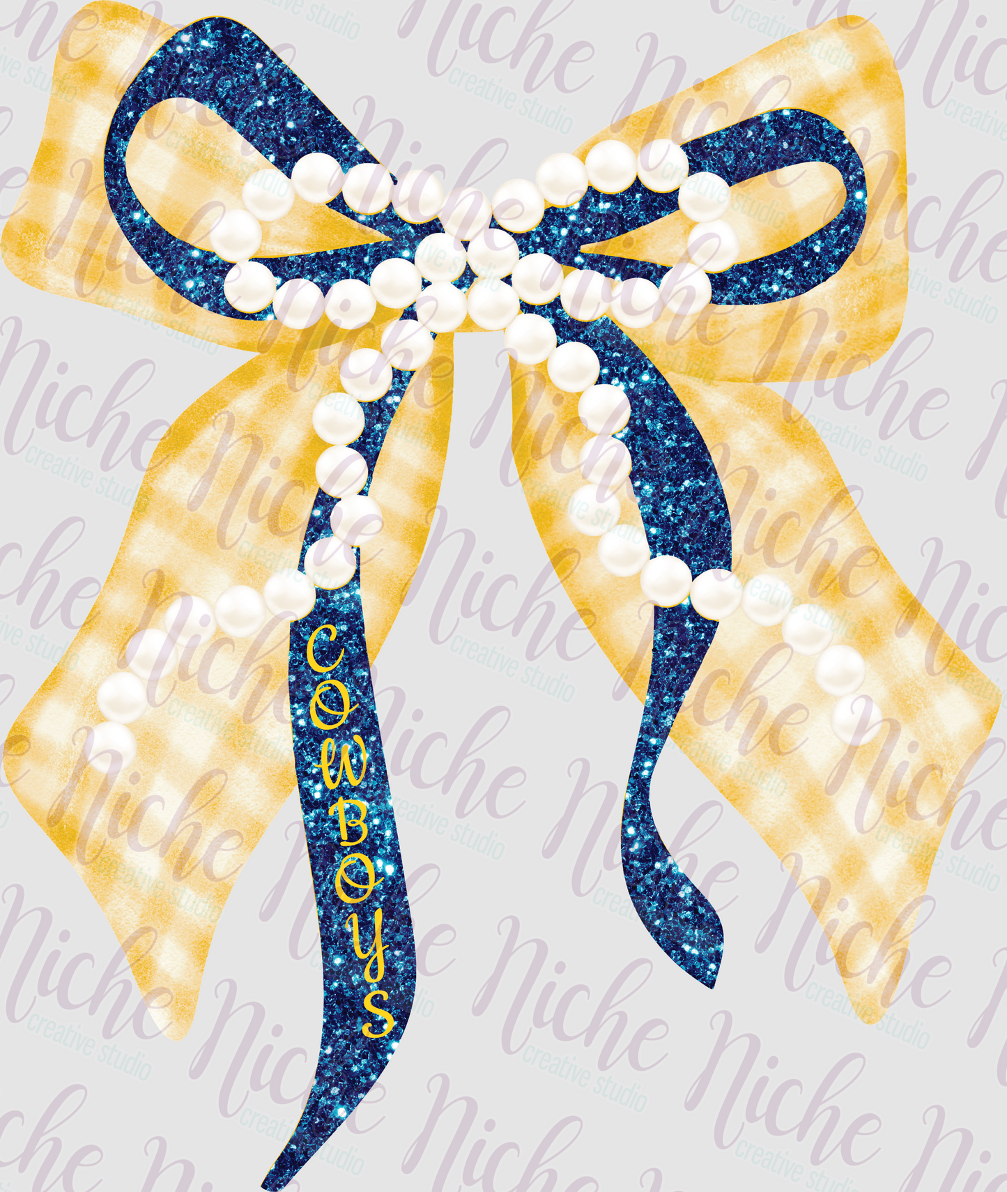 -MCN8427 Pearl Bow Glitter Cowboys Decal