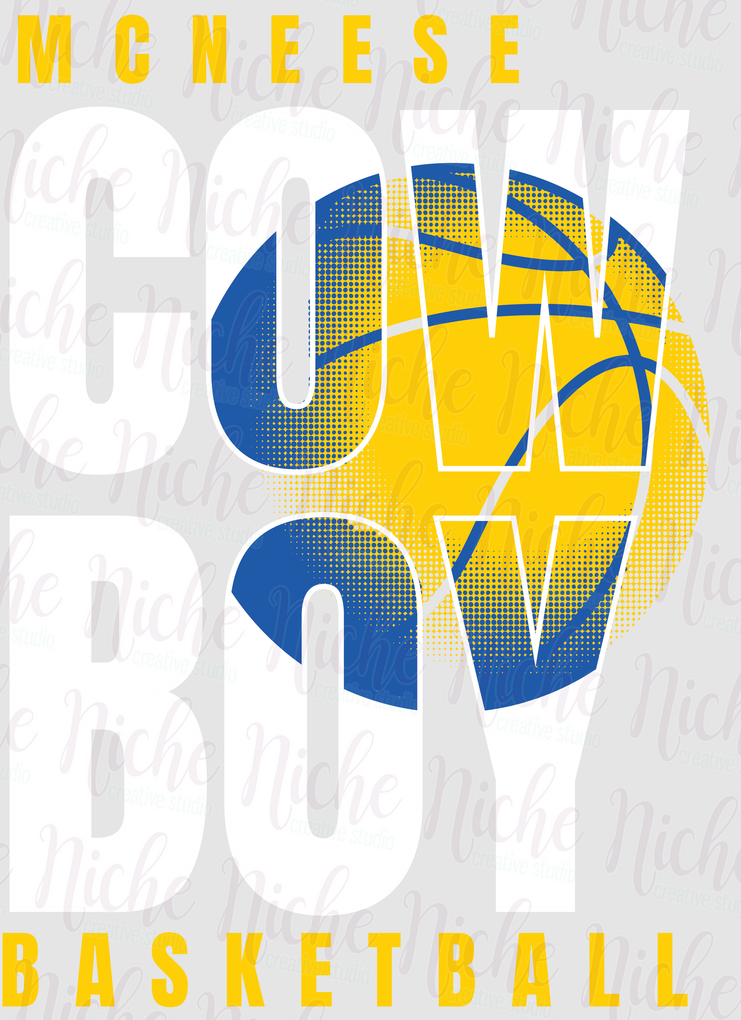 -MCN8431 Cowboys Halftone Basketball Decal