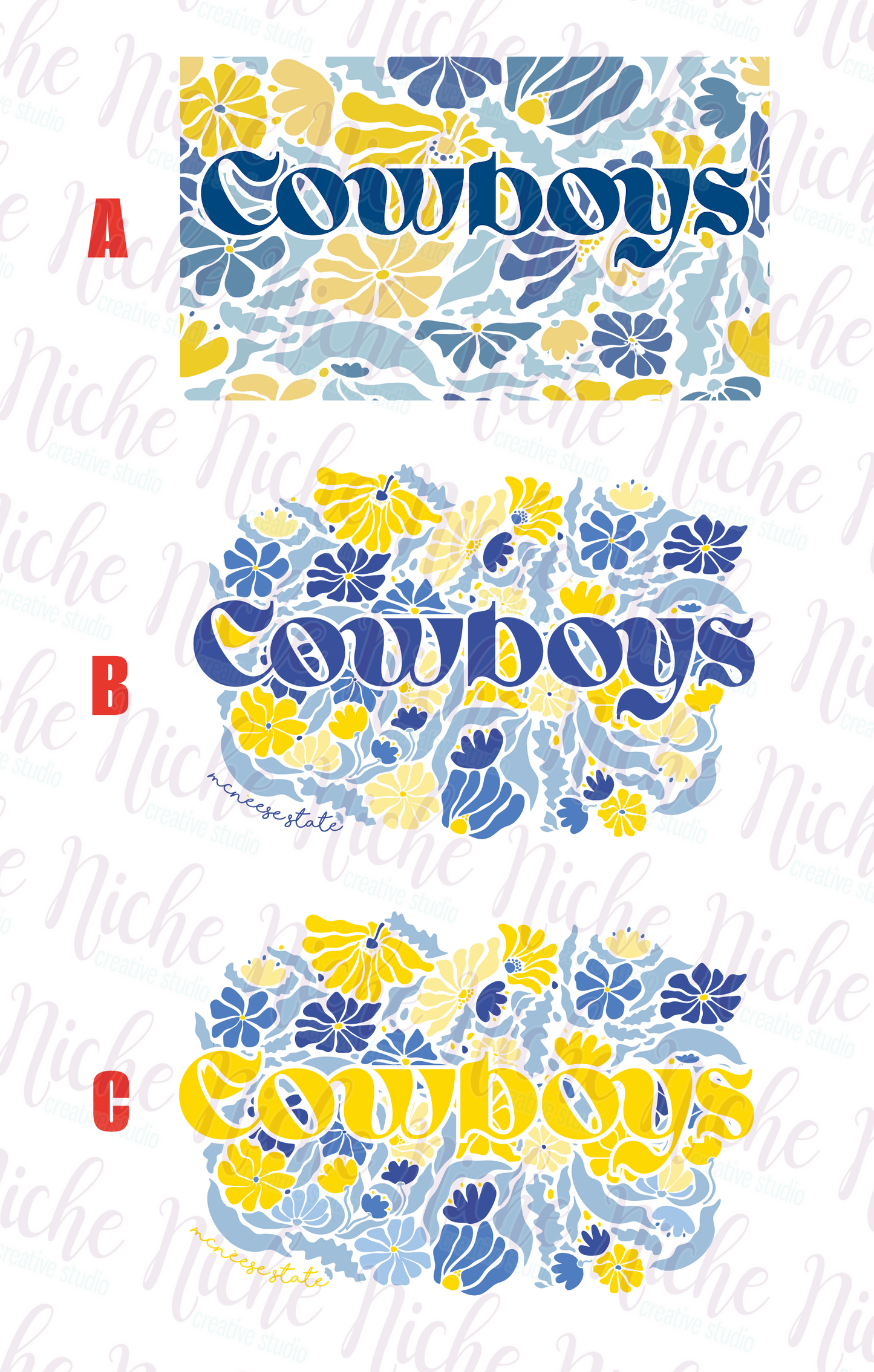 --MCN8432 Cowboys Groovy Flora Decal