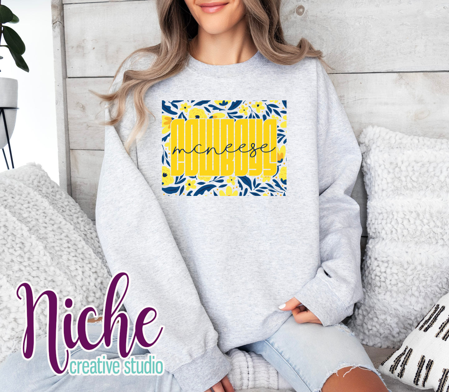 -MCN8435 McNeese Floral Decal