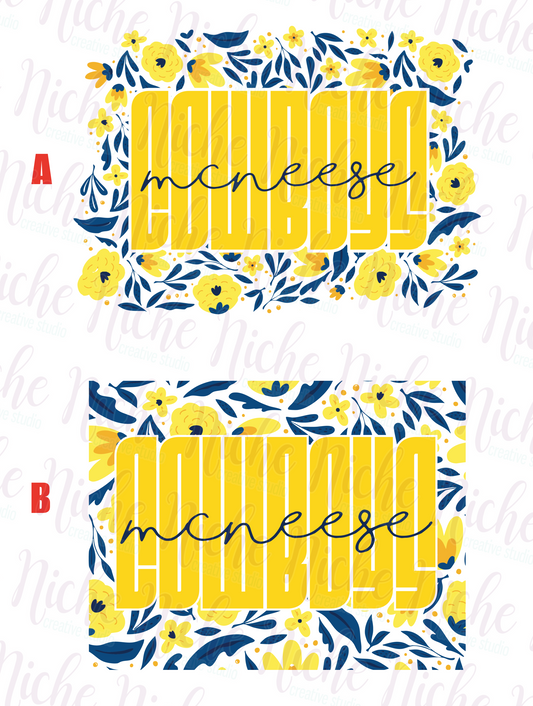 -MCN8435 McNeese Floral Decal