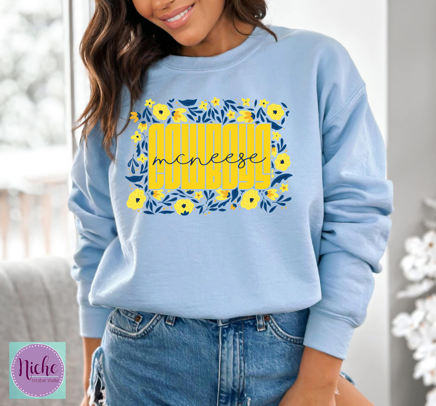 -MCN8435 McNeese Floral Decal