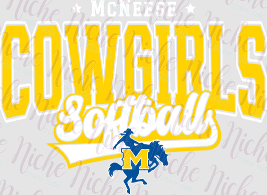 -MCN8436 Cowgirls Softball Decal