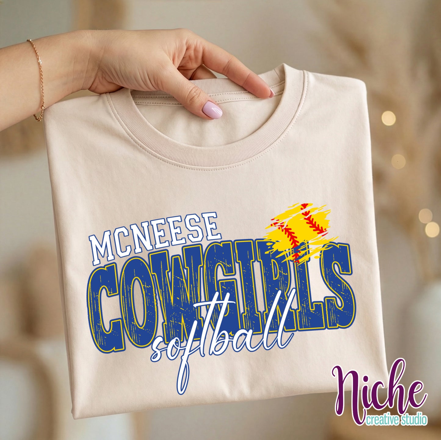 -MCN8438 McNeese Cowgirls Softball Decal
