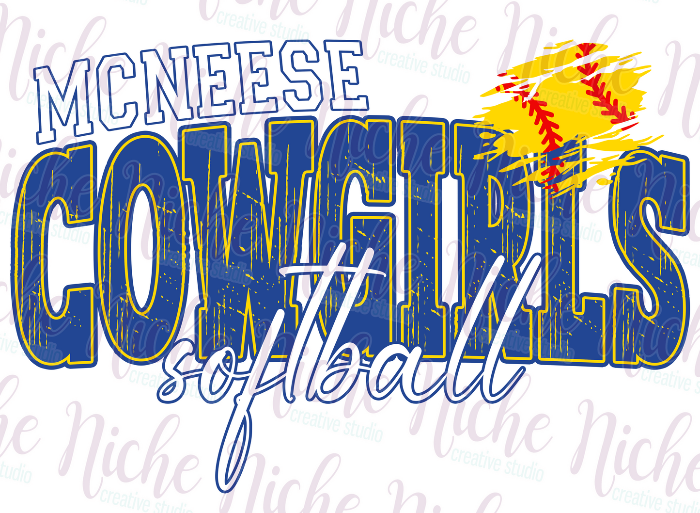 -MCN8438 McNeese Cowgirls Softball Decal