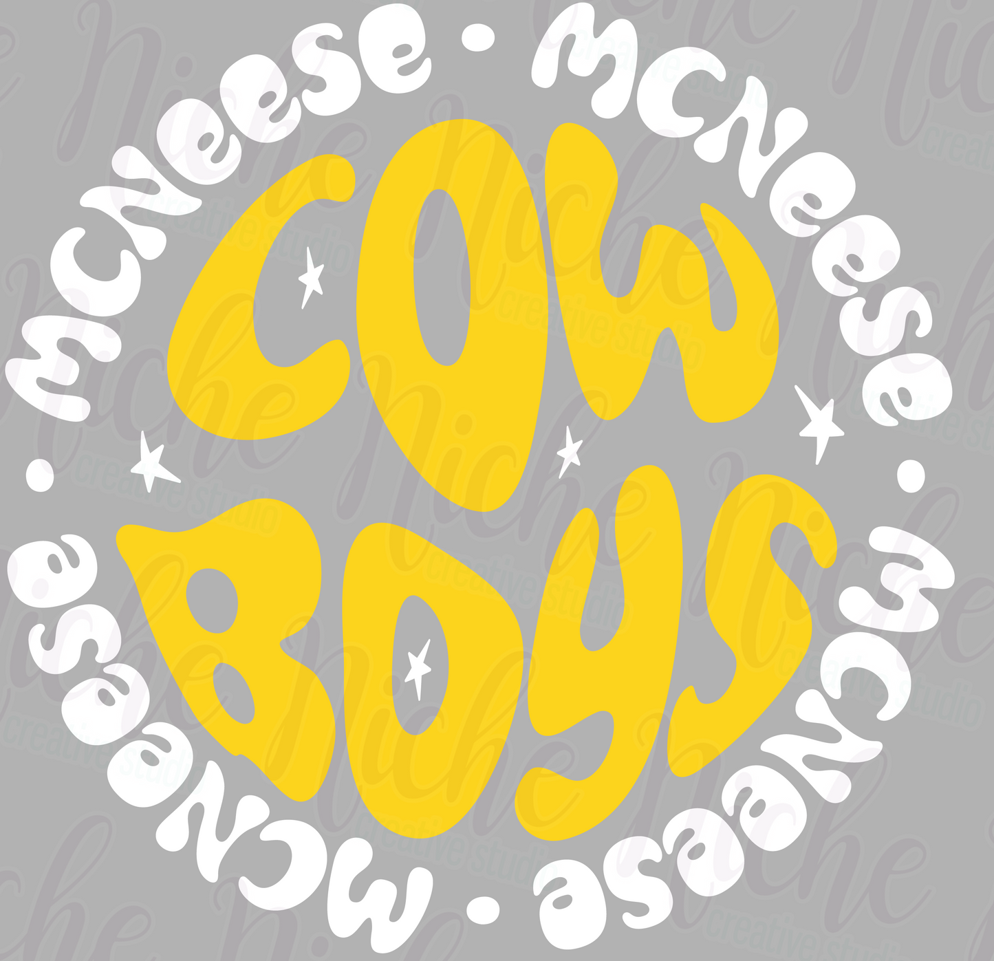 -MCN8441 Cowboys Groovy Circle Decal