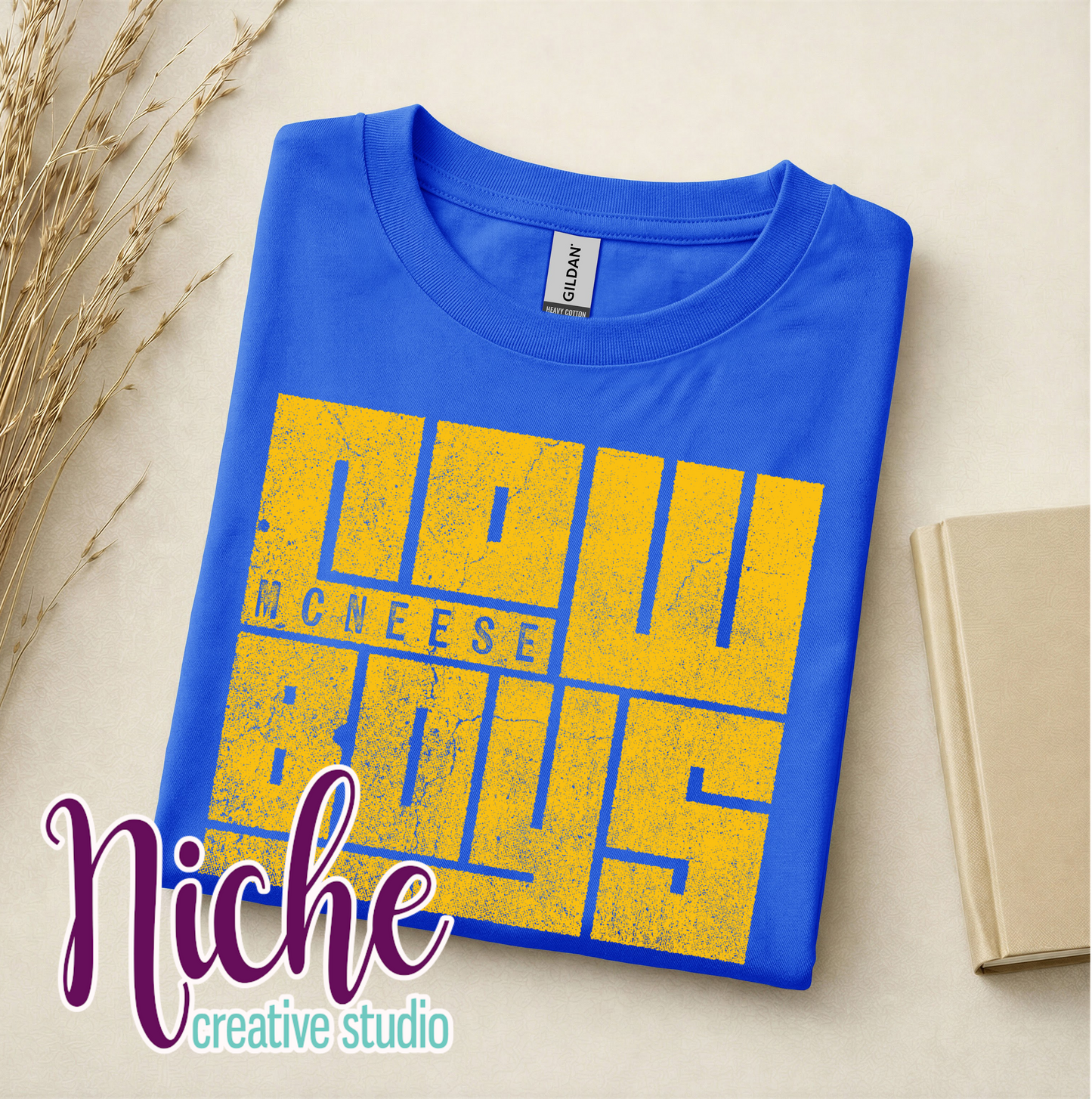 -MCN8450 Grunge School Distressed McNeese Decal