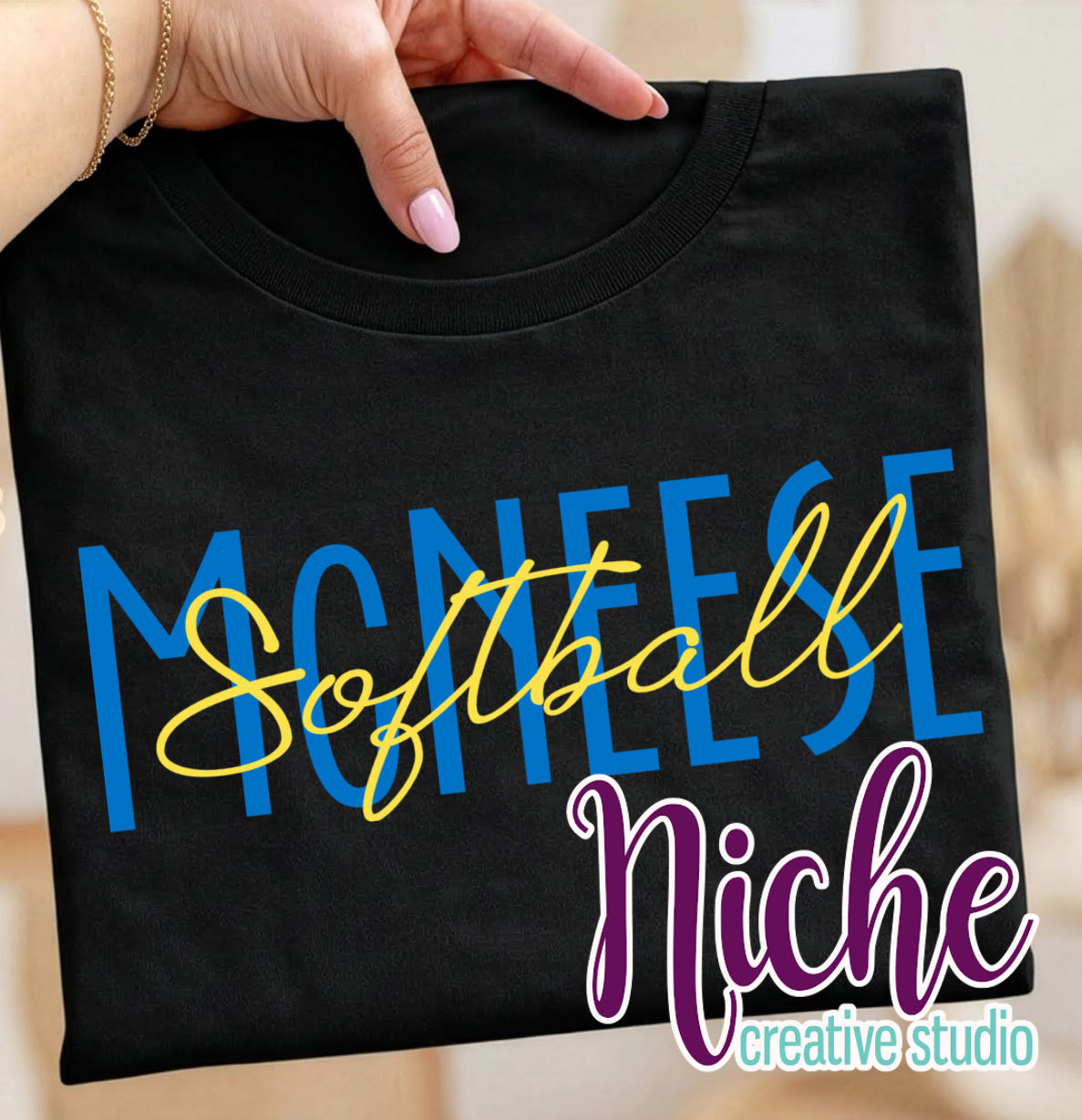 -MCN8452 McNeese Softball Stacked Decal
