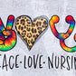 -MED1800 Peace Love Nursing Tie Dye Decal