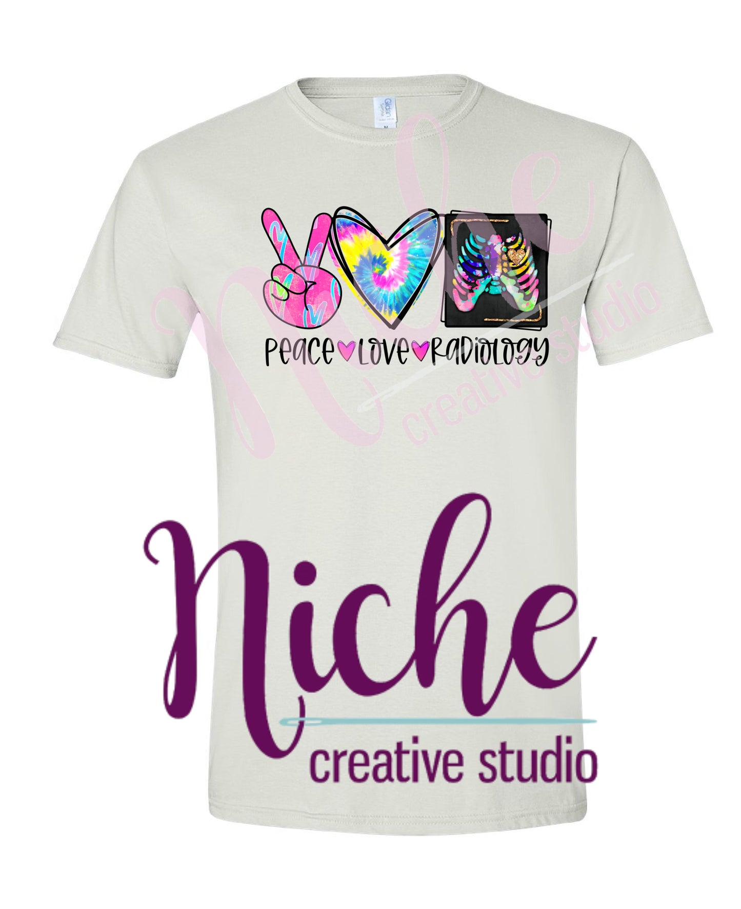 -MED2729 Peace Love Radiology Decal