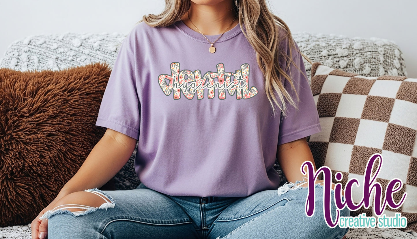 -MED8563 Dental Hygienist Floral Decal
