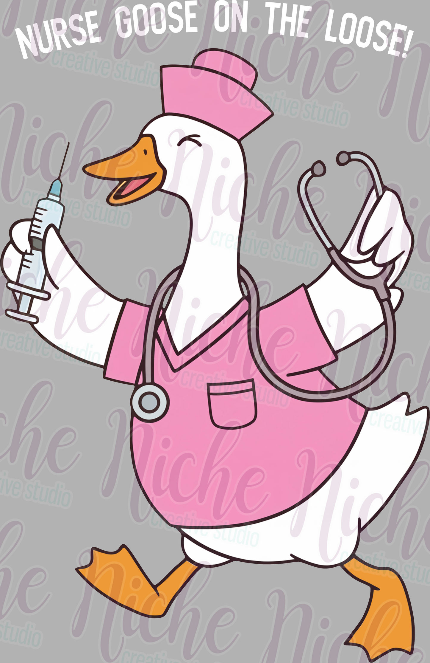 -MED8568 Nurse Goose on the Loose Decal