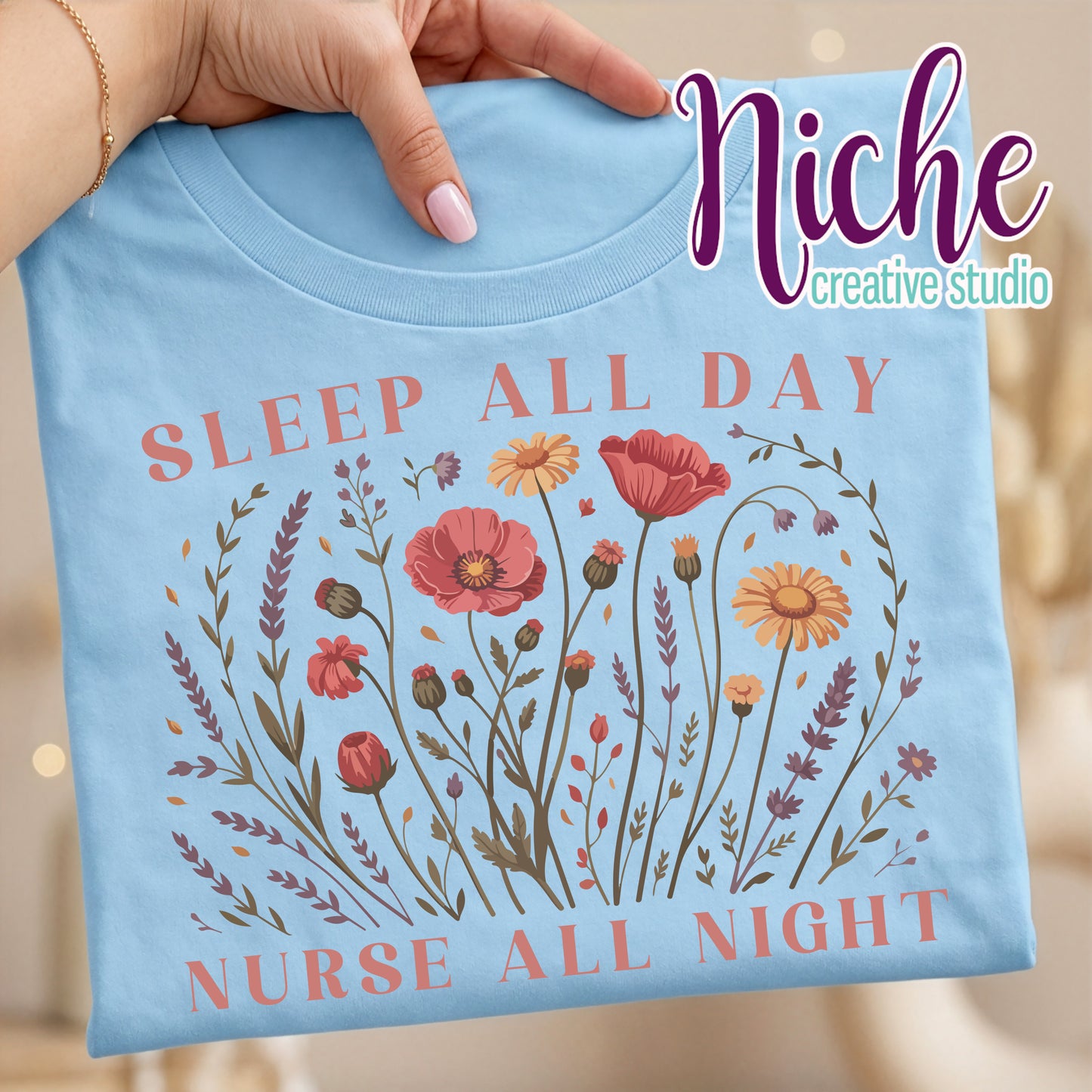 -MED8570 Sleep All Day Nurse All Night Decal