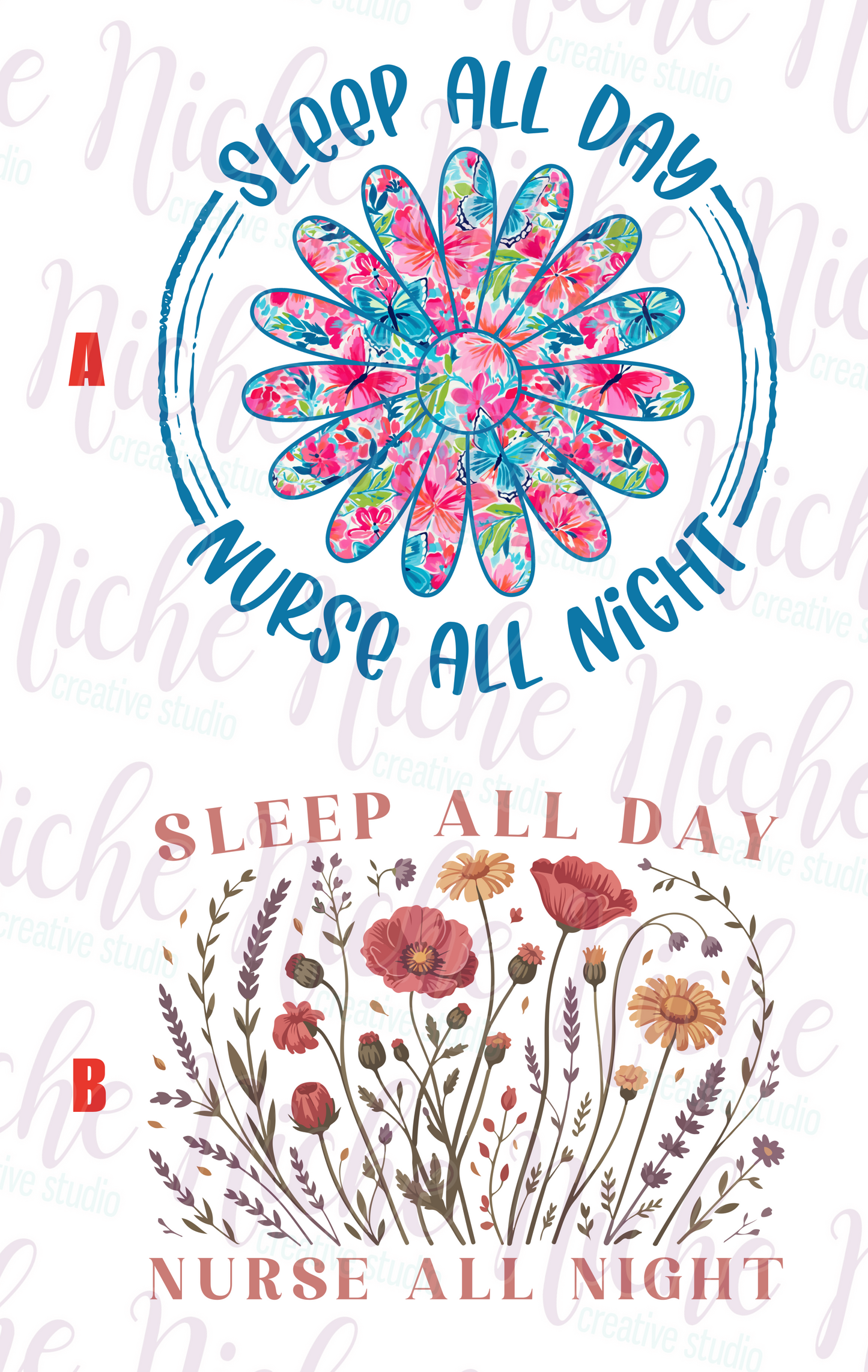 -MED8570 Sleep All Day Nurse All Night Decal