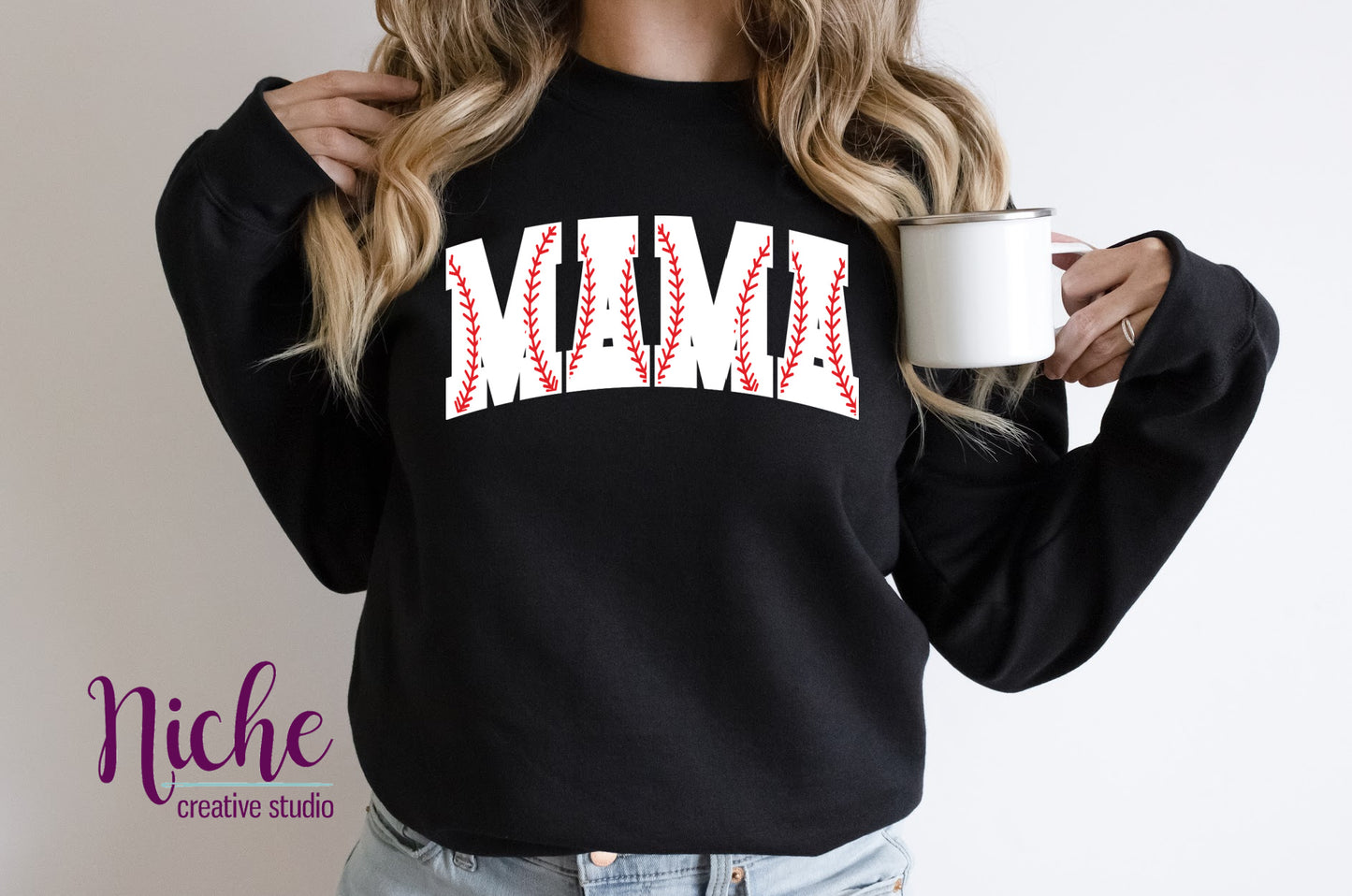 -MOM1866 Mama Baseball Laces Decal