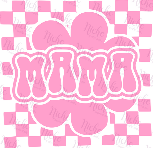 -MOM8229 Checkered Flower Mama Decal