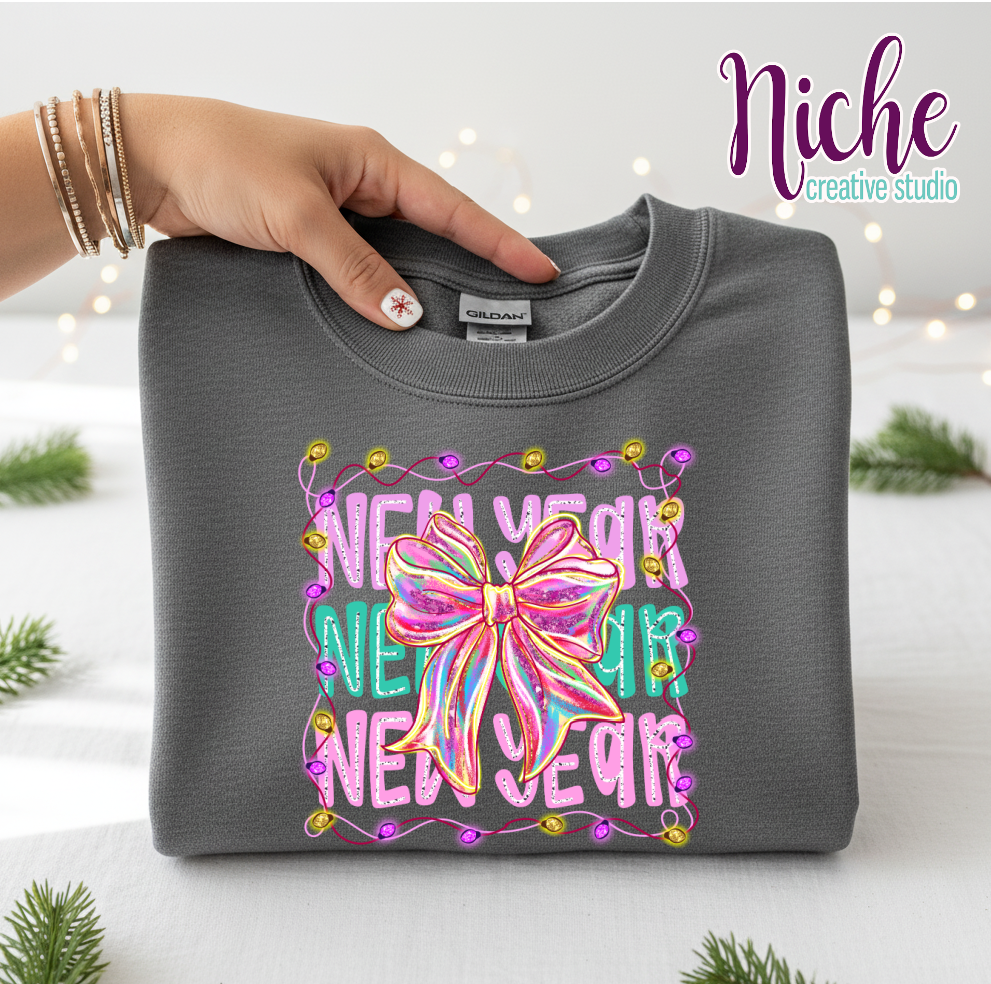 -NEW8401 New Year Bow Decal