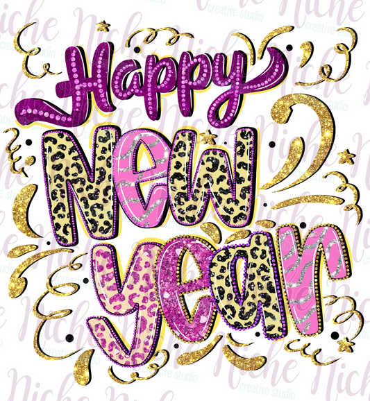 -NEW8402 Happy New Year Decal