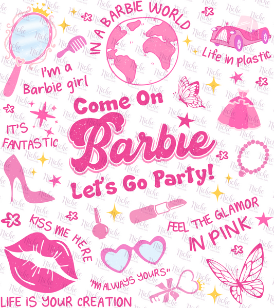 -OTH101 Pink Doll Collage Decal