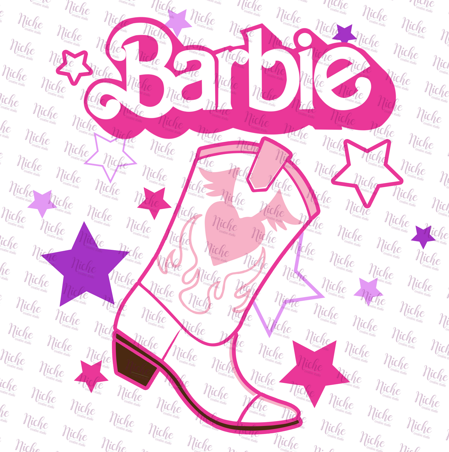 - OTH112 Pink Doll Cowboy Boot Decal