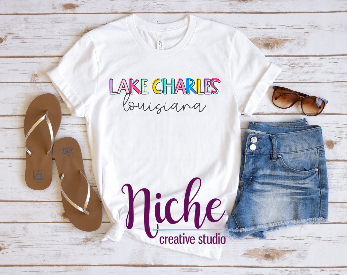 -OTH5135 Lake Charles, La Doodle Letters Decal