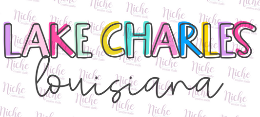 -OTH5135 Lake Charles, La Doodle Letters Decal