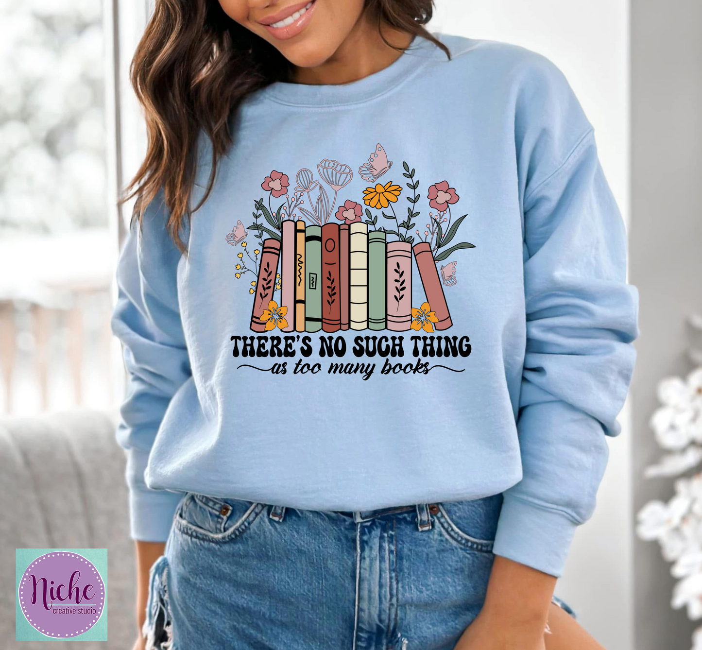 -OTH5182 There is No Such Thing as Too Many Books Decal