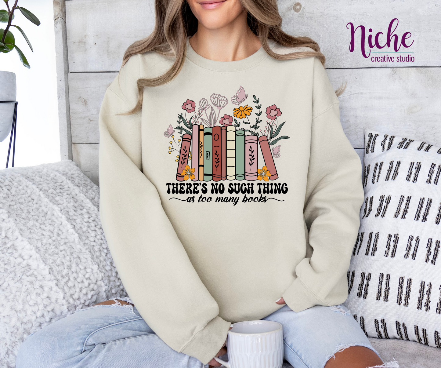 -OTH5182 There is No Such Thing as Too Many Books Decal