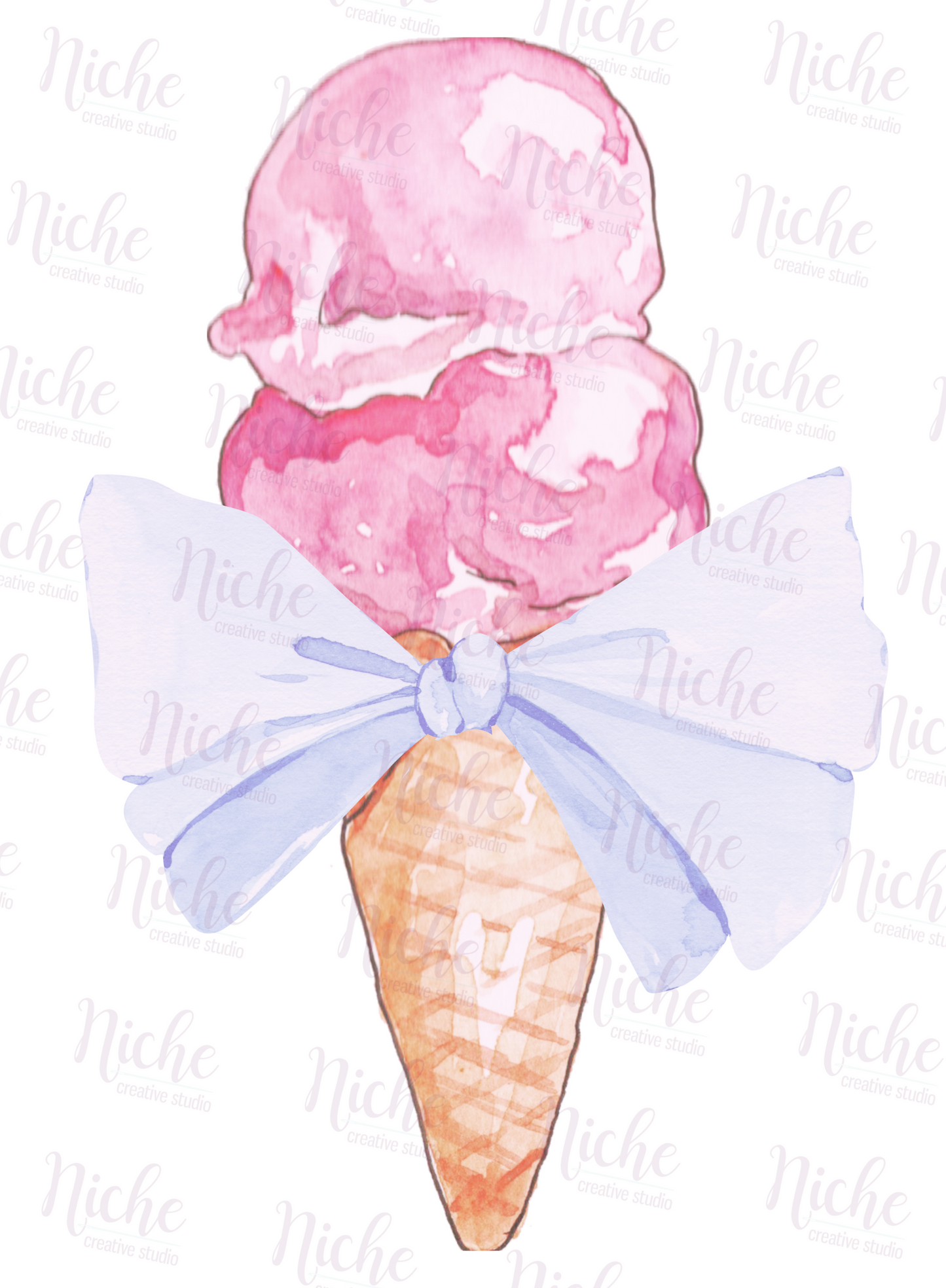 -OTH8239 Strawberry Ice Cream with Bow Decal