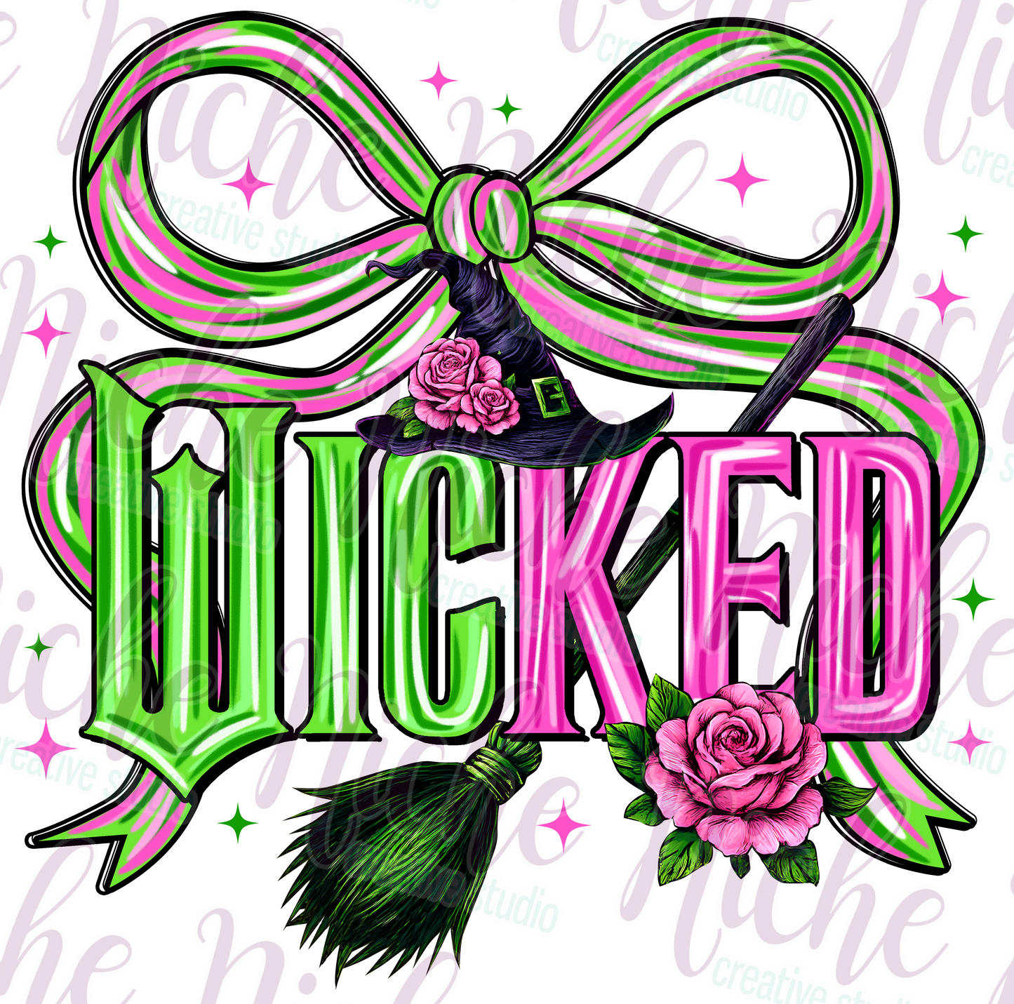 -OTH8521 Preppy Wicked Bow Decal