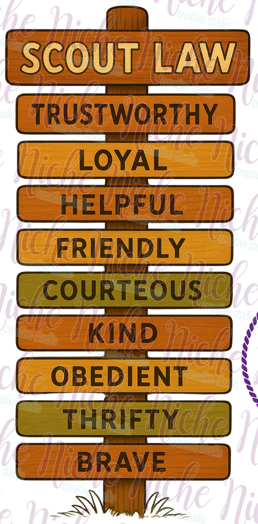 -OTH8607 Scout Law Decal