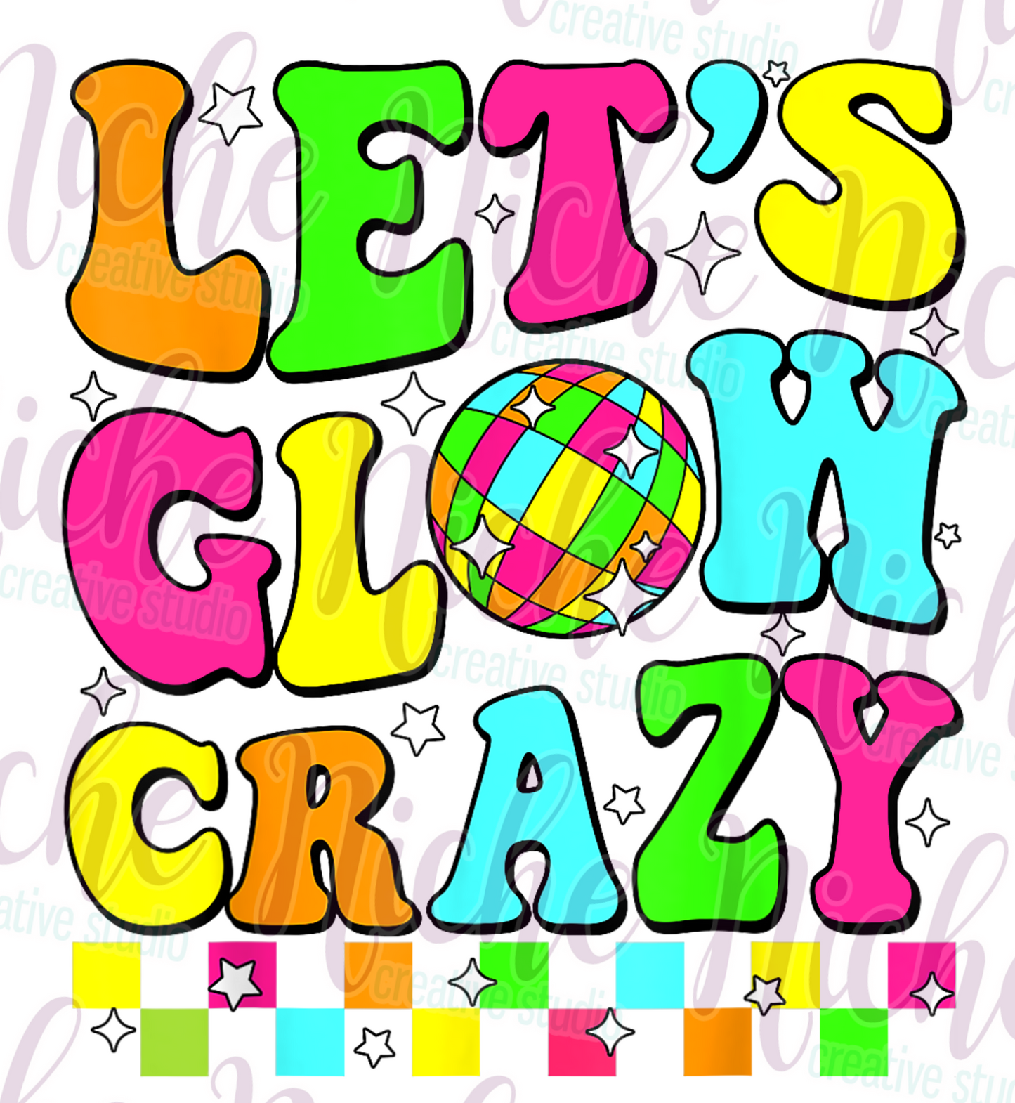 -OTH8615 Glow Crazy Groovy Font Decal