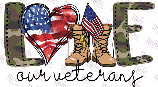-PAT994 Love Our Veterans Decal