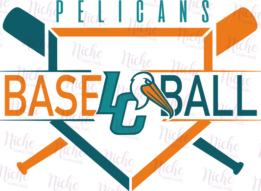 -PEL3338 Pelicans Baseball Bats Decal