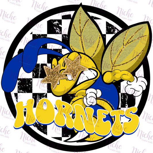 - PREP021 Hornets Blue and Yellow Preppy Decal
