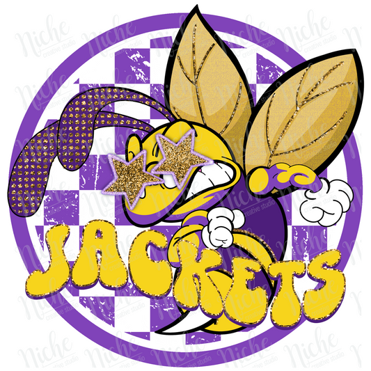 - PREP620 Jackets Purple and Gold Preppy Decal