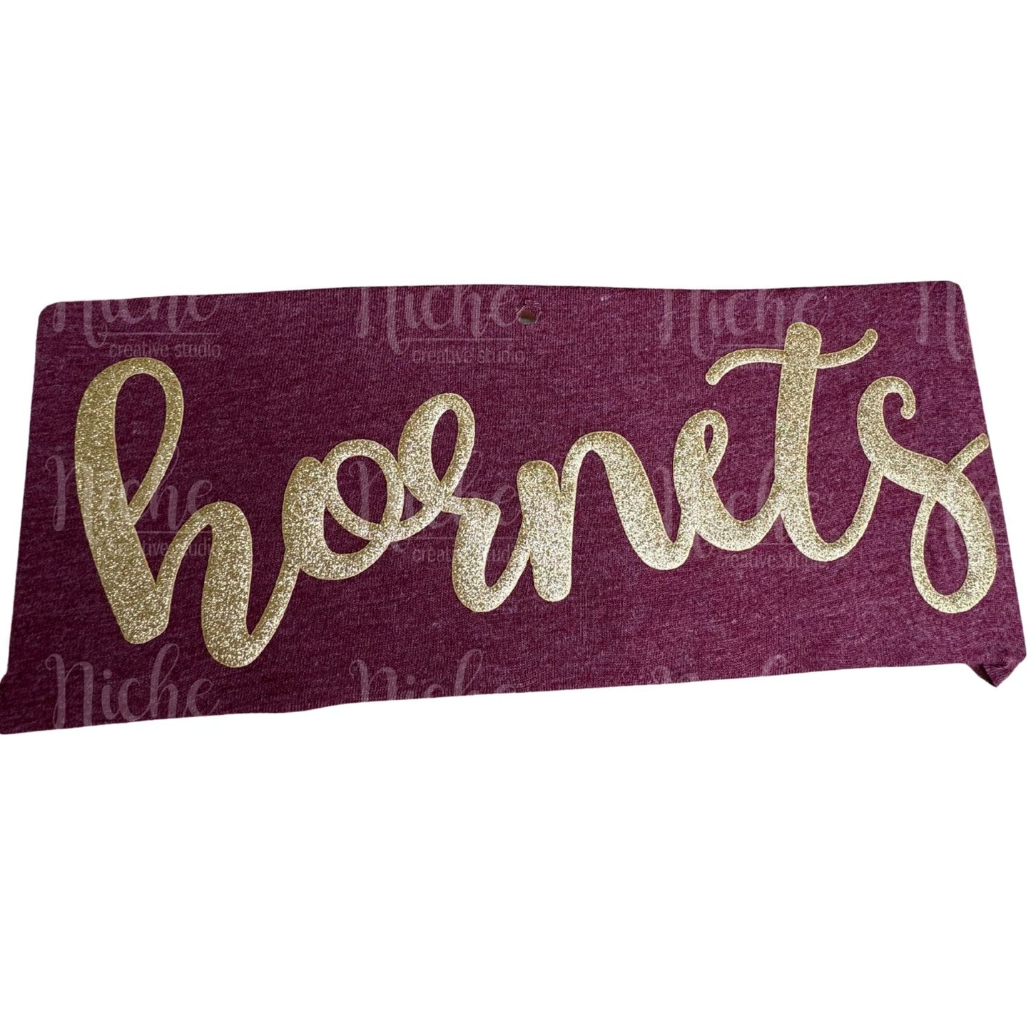 Hornets Script Puff Vinyl Decal