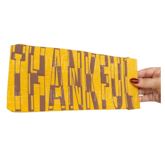Thankful Checkered Puff Vinyl Decal