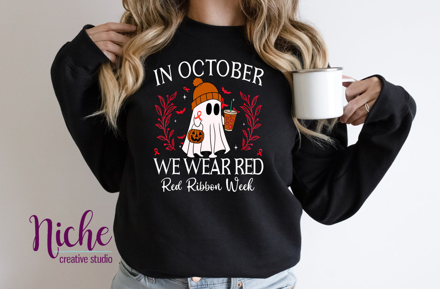 -RED2061 Ghost Red Ribbon Week Decal