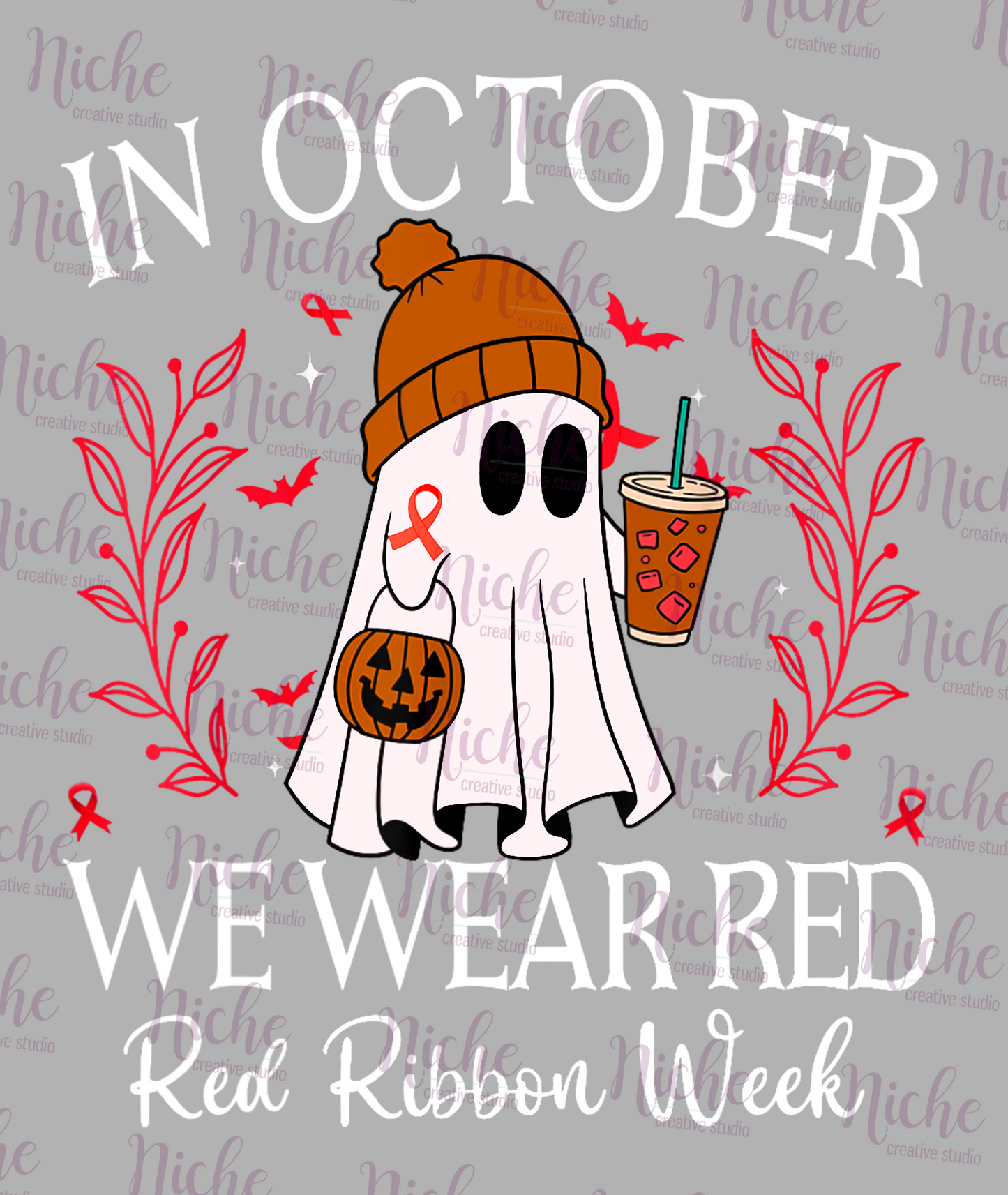 -RED2061 Ghost Red Ribbon Week Decal