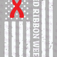 -RED5408 Red Ribbon Flag Decal