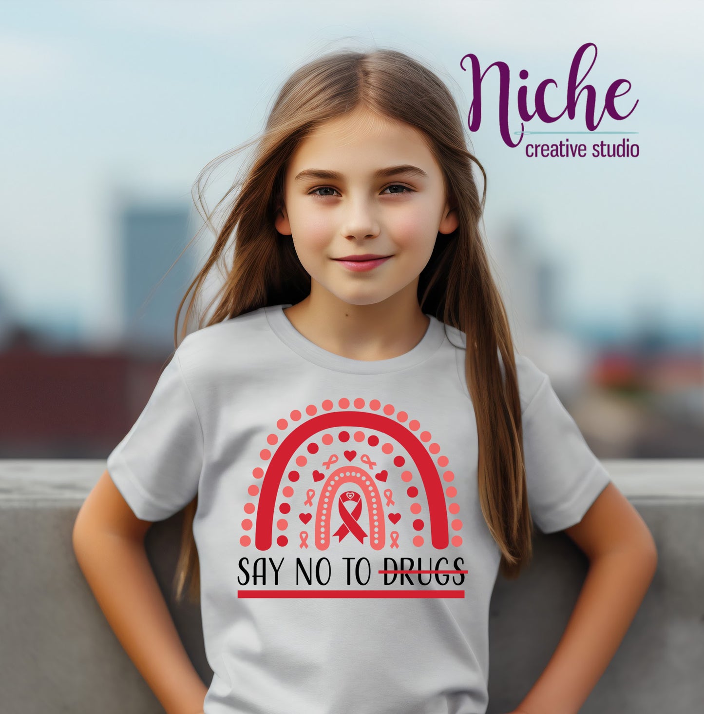 -RED5412 Say No Red Ribbon Decal